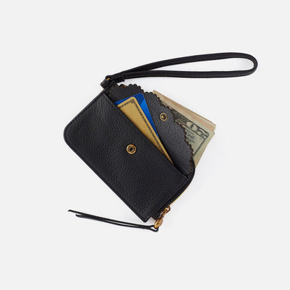 Tabby Card Wristlet In Pebbled Leather - Warm Honey | HOBO