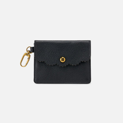 Tabby Flap Card Case In Pebbled Leather - Black | HOBO