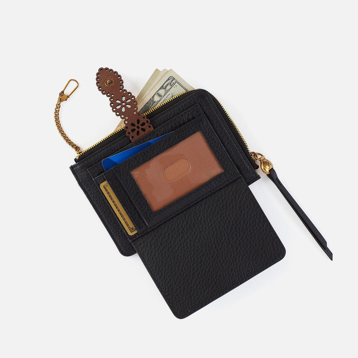 Tabby Zip Medium Wallet In Buffed Leather - Whiskey | HOBO